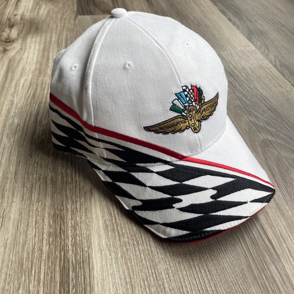 Vintage 2006 Indianapolis Motor Speedway Hat MainGate White Checkered Racing Cap